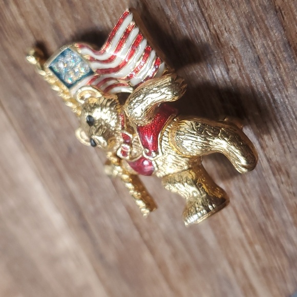 Christopher radko patriotic usa bear collectible brooch vintage B816 - Picture 2 of 3